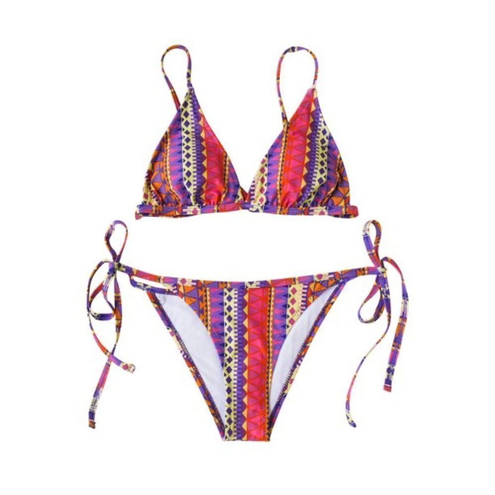 NWT Cupshe Boho Print Triangle Bikni Size L